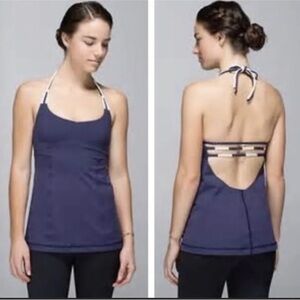 Lululemon Wandering Yogi Halter! Cadet Blue! Size 6 Thank Top W1A26S